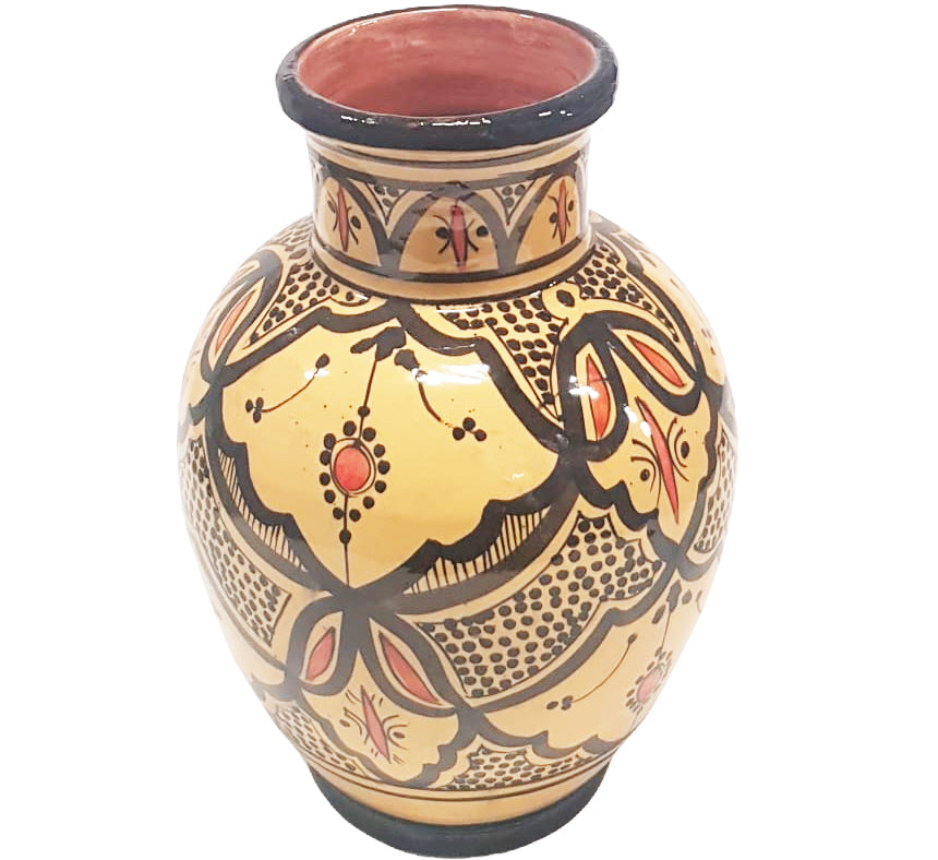 Vase en poterie marocaine jaune