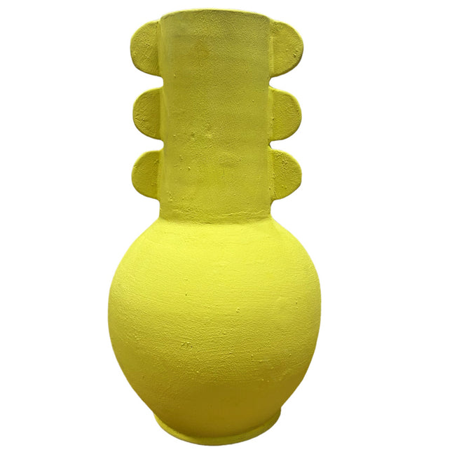 Laayoune aardewerk vaas geel  40 cm