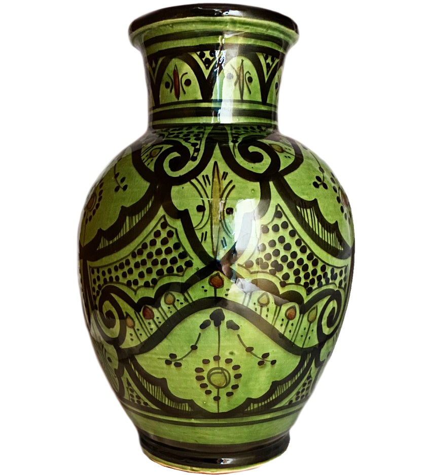 Vase marocain en poterie verte