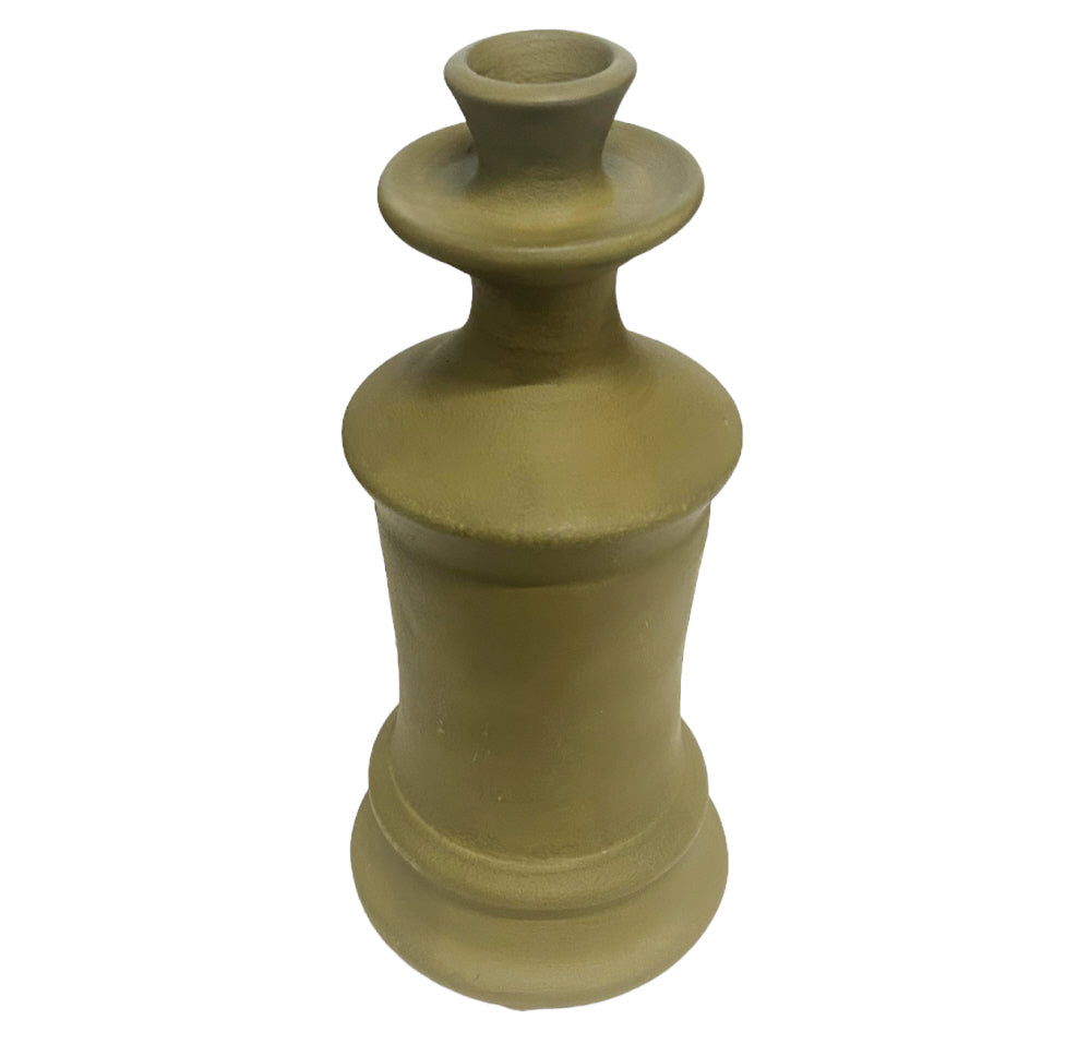 Handmade sage earthenware vase