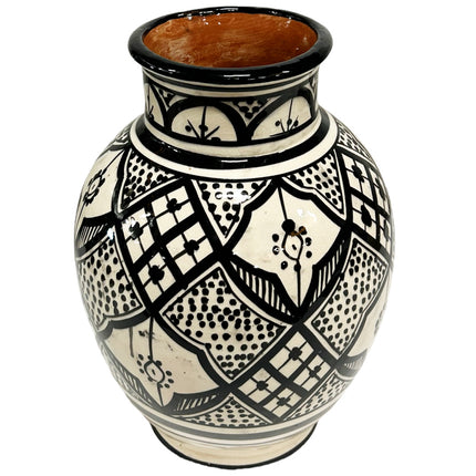 Vase Keramik handgemacht schwarz-weiß