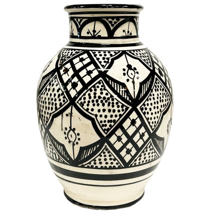 Vase Keramik handgemacht schwarz-weiß