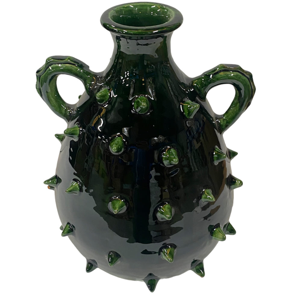 Vase jug spikes dark green