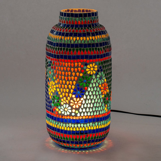 Vasen-Mosaik-Tischlampe mehrfarbig - 38 cm