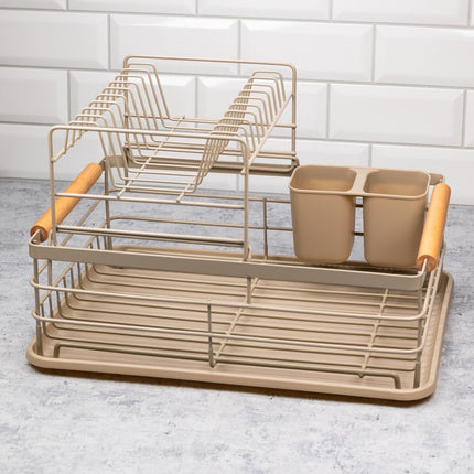 Kinghoff - Vaat droogrek - afdruiprek - met 2 niveaus - Beige