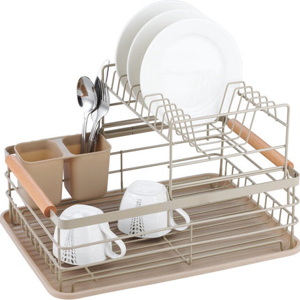 Kinghoff - Vaat droogrek - afdruiprek - met 2 niveaus - Beige