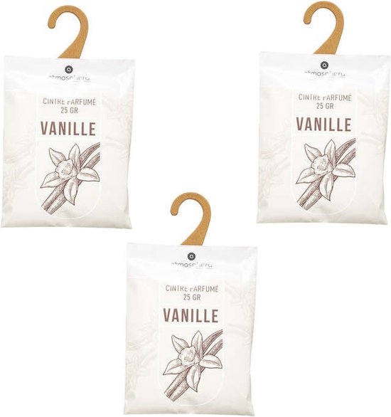 Vanille geurzakjes voor de kledingkast – set van 3 met hanger