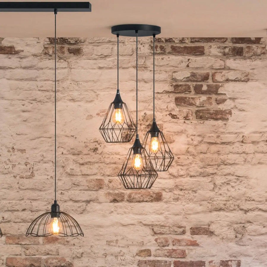 Atmosphera industriële hanglamp zwart – metalen draadkooi, Ø 24,5 cm – foto 2