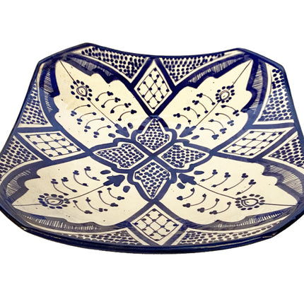 Marokkanischer Teller schwarz-weiß quadratisch 27x27cm
