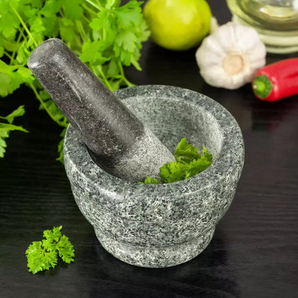 Kinghoff Granitmörser- und Stößel-Set – Ø 14 x 8 cm