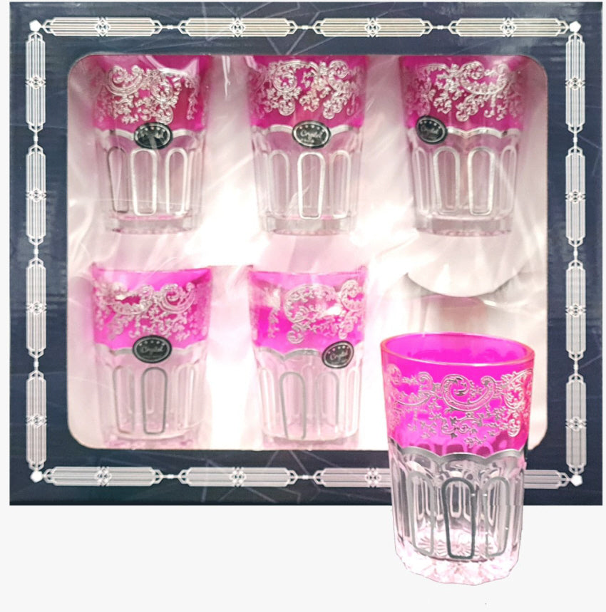 Verres à thé à motif argenté
