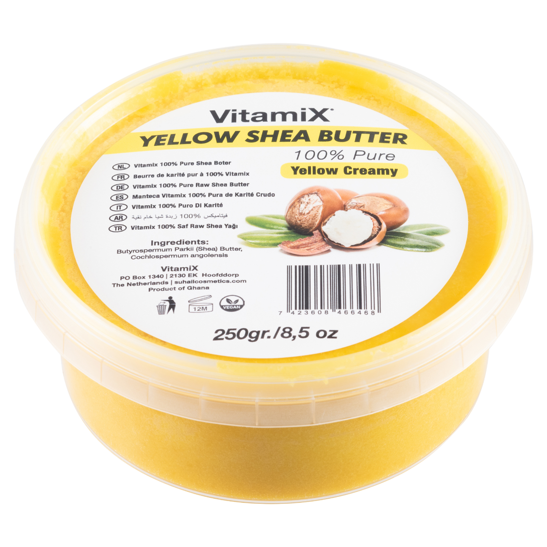 Vitamix 100% Pure Shea Butter Creamy Yellow – sheaboter, 250 gram