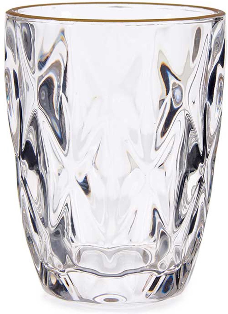 Verres à eau/verres à boire - aspect cristal - bord doré - 270 ml