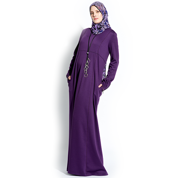 Abaya Purple – paarse abaya van Punto Milano, S t/m XL, 145 of 153 cm