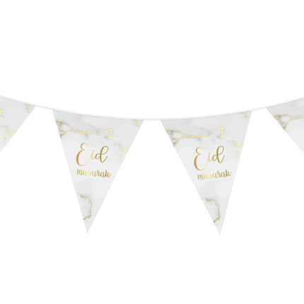 Eid Mubarak Flaggen Marmor Gold