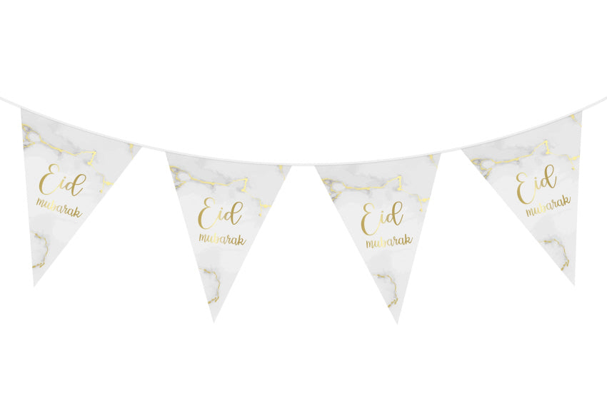 Eid Mubarak flags marble gold