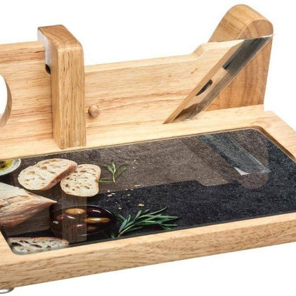 Fleisch- und Käseschneider mit Schale - Holz