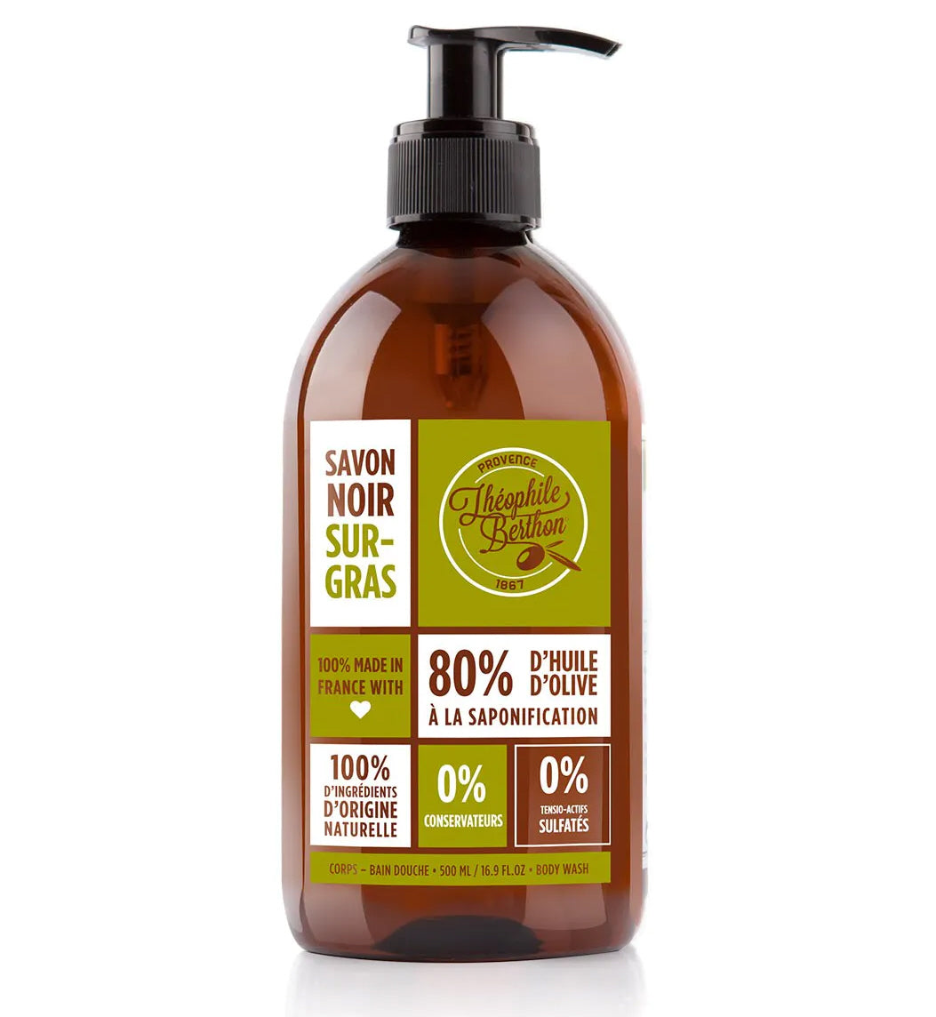 Savon noir liquide à l'huile d'olive. Sans parfum 500ml
