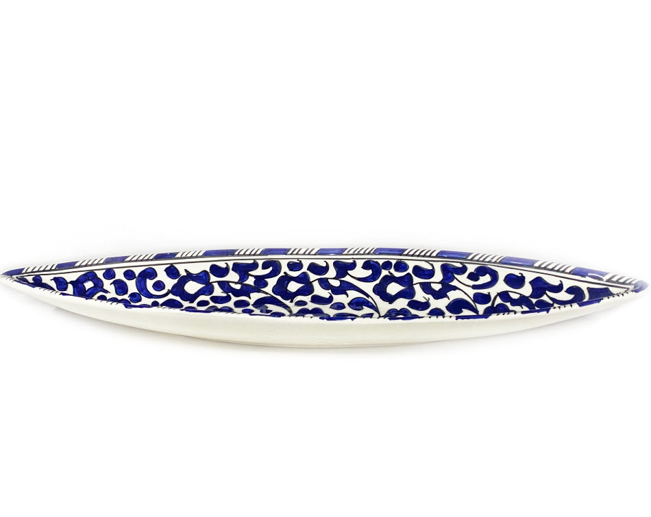 Moroccan pottery canoe bowl