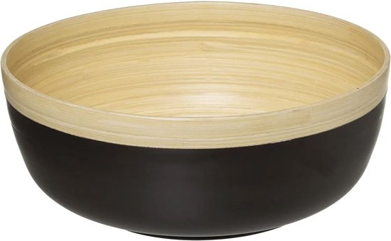 Slakom/voedsel serveerschaal - bamboe - D30/H12 cm