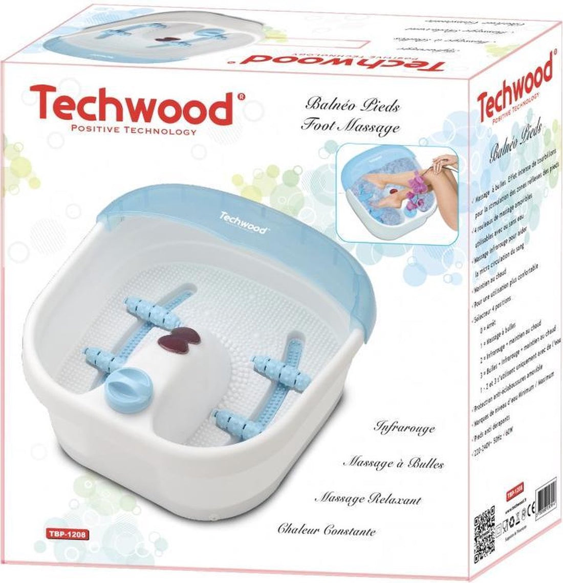 Techwood 1208 voetenbad met voetreflex-, bubbel- en infraroodmassage – foto 2