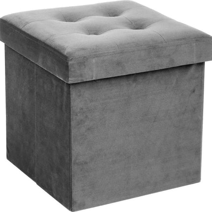 Atmosphera Pouf/Hocker/Fußhocker – Aufbewahrungsbox – Schwarz – PU/MDF – 38 x 38 cm – faltbar