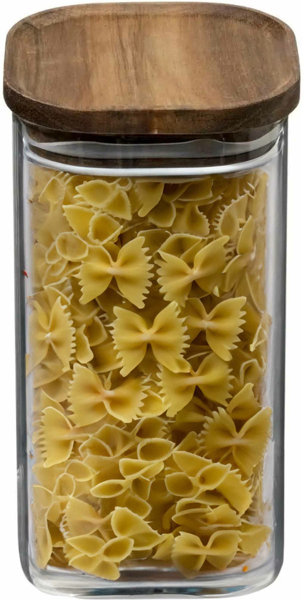 Vorratsdose 1,6L Glas mit Akazienholzdeckel - 1600 ml