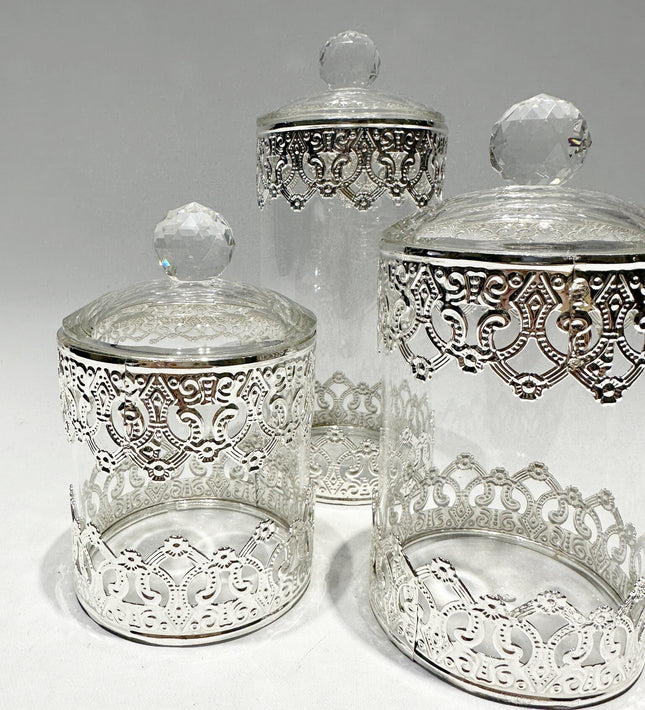 Aufbewahrungsgläser, Vorratsgläser, Lebensmittelgläser Silber (3 Stück)