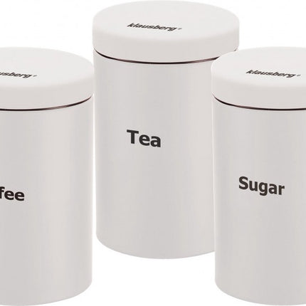 Vorratsdosen-Set - Kaffee, Tee, Zucker - Weiß