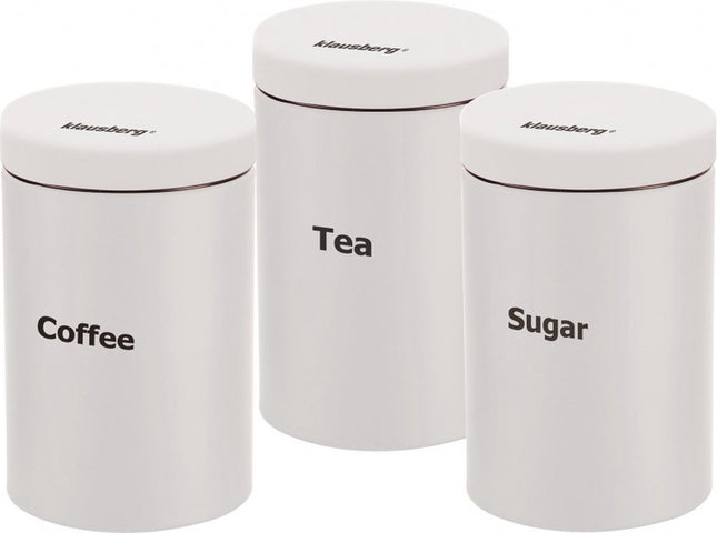 Vorratsdosen-Set - Kaffee, Tee, Zucker - Weiß