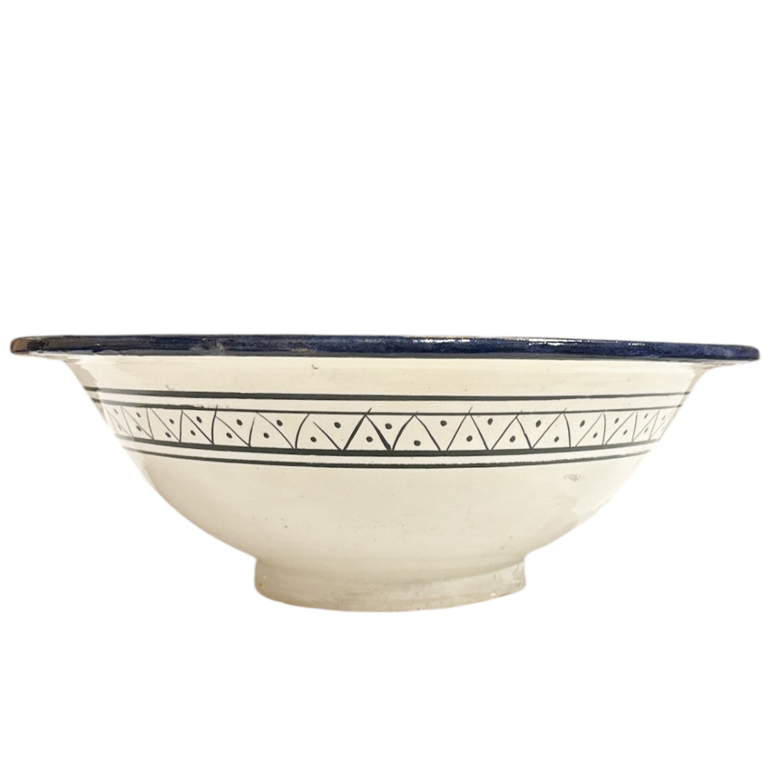 Marokkaanse waskom – ronde opbouw wasbak van aardewerk, Ø 40 cm, kleurrijk – foto 3