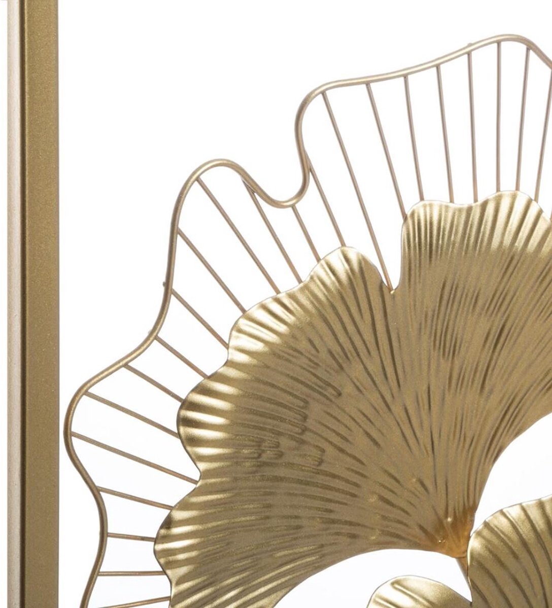 Décoration murale - Feuilles de Ginko dorées en métal - 50x100cm