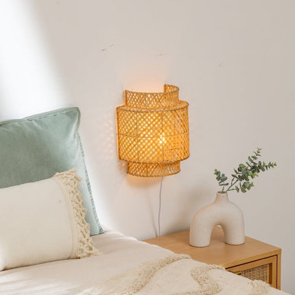 Atmosphera Wandleuchte Liby Bambus natur – Ø 23 cm – Leuchte