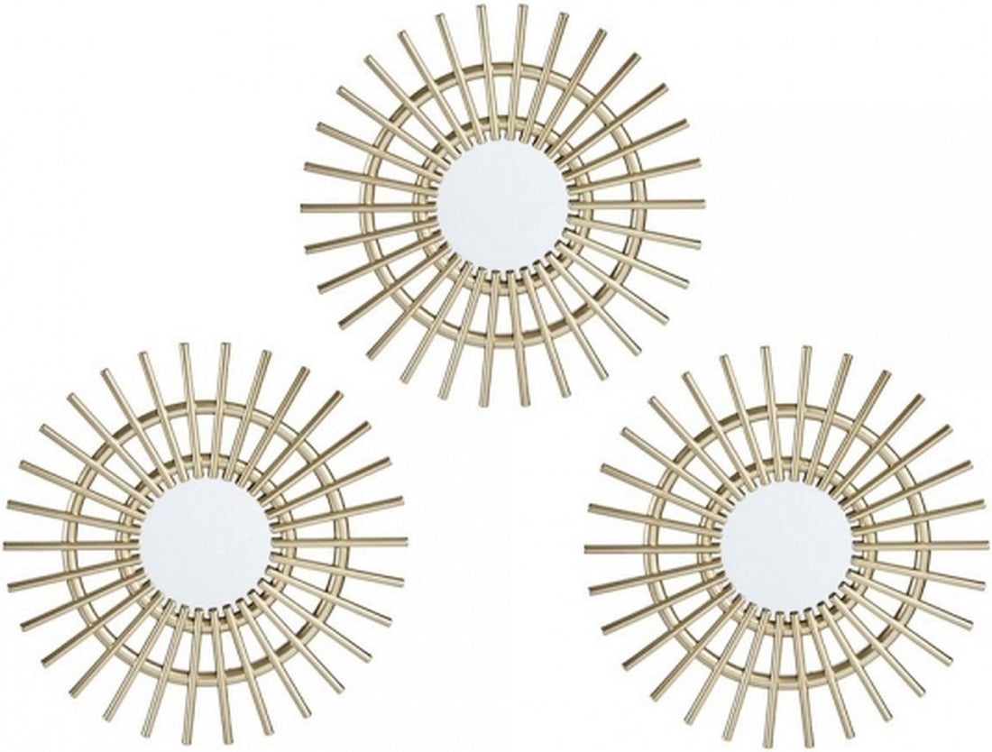 Miroir mural - Miroir mural rond - Lot de 3 - Miroir Spike - 25 ∅