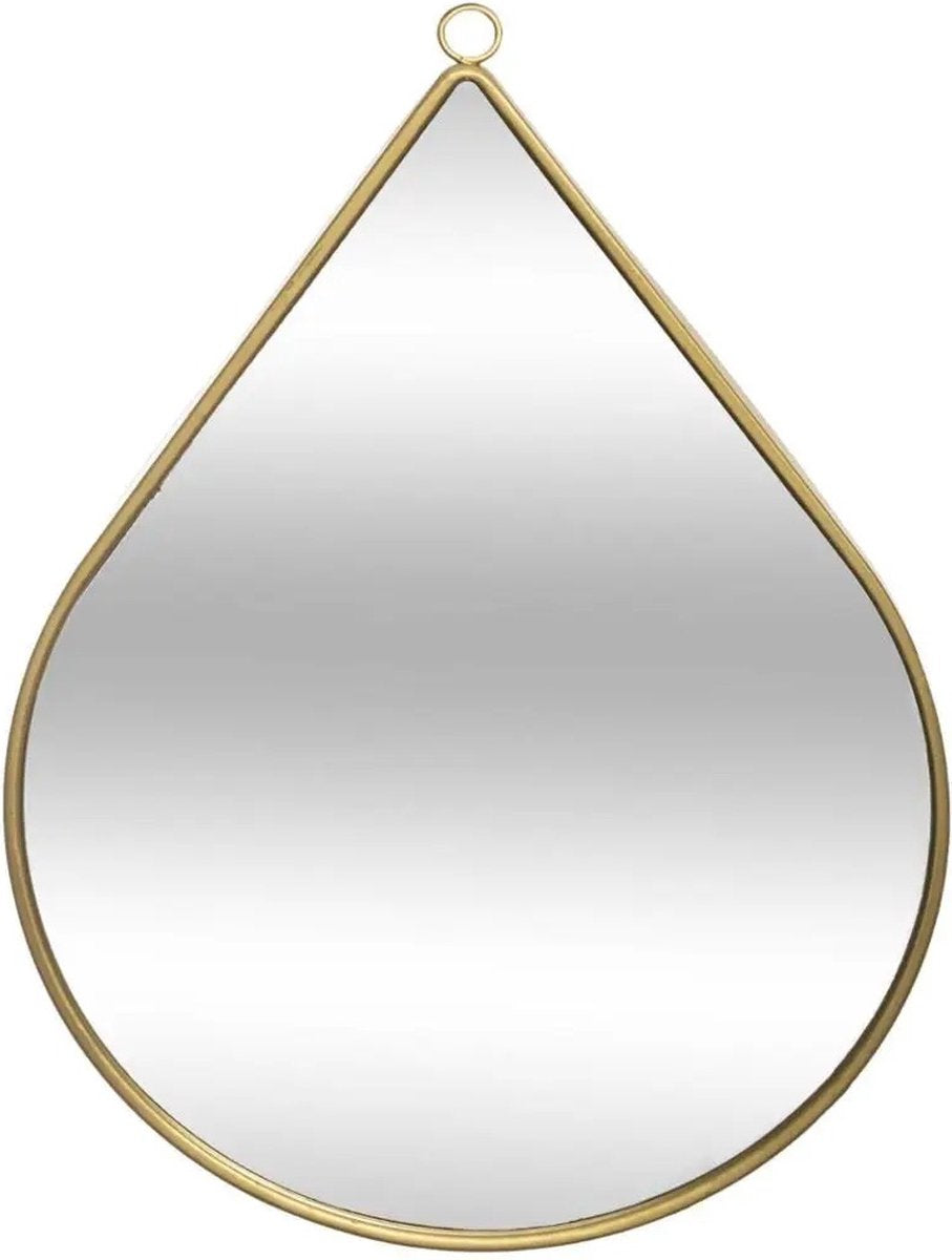Atmosphera wandspiegel druppel – goudkleurig metaal, 39 x 28 cm