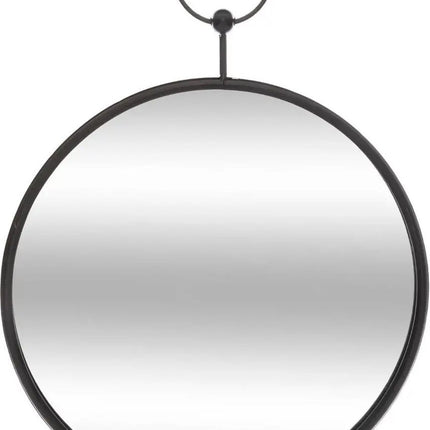 Wandspiegel rund D30 cm Metall schwarz