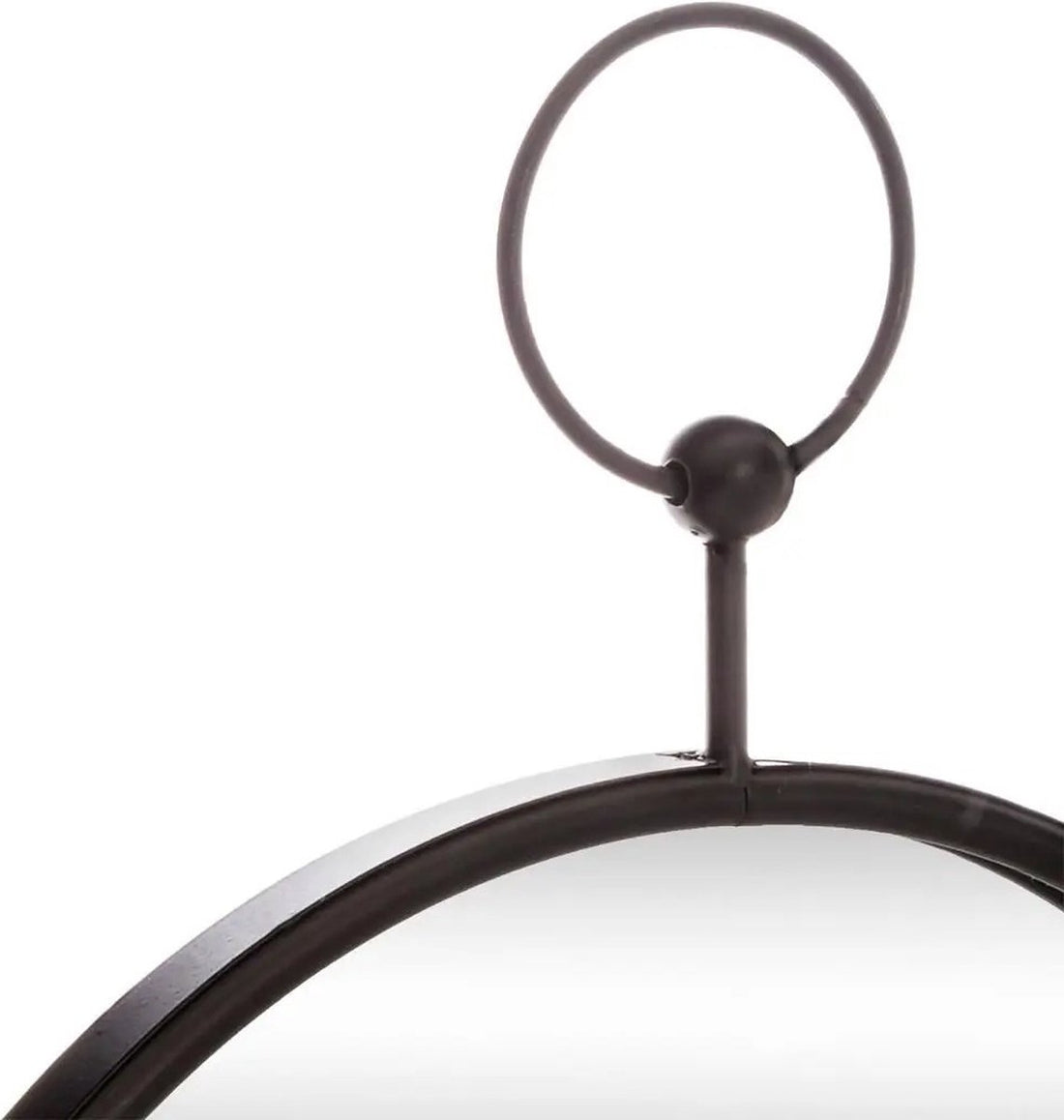 Miroir mural rond D30 cm métal noir