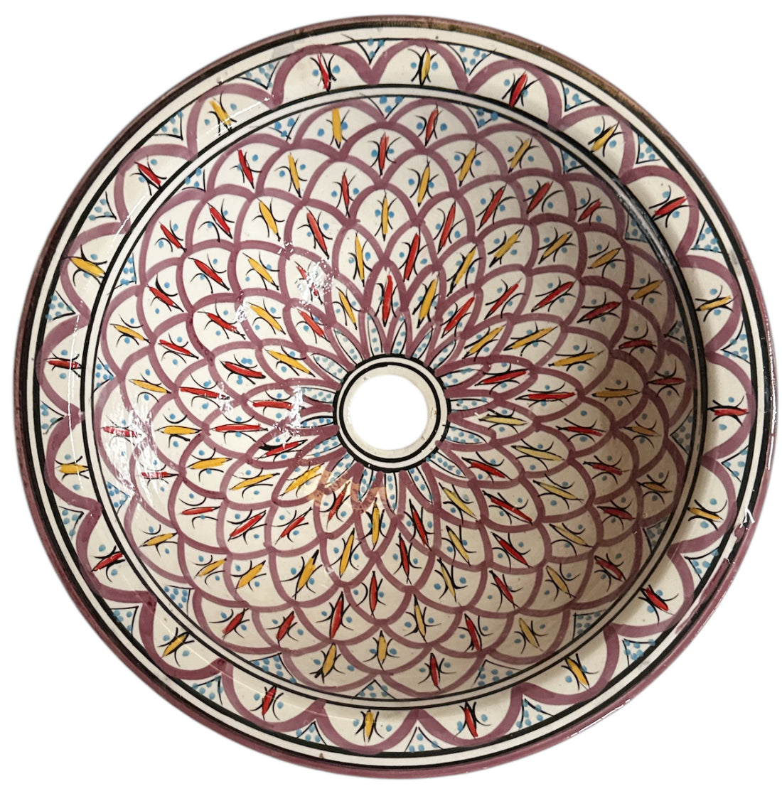 Vasque marocaine - colorée - céramique (à poser) lavabo - Ø 40 cm