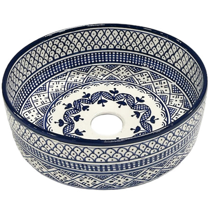 Marokkanisches Keramikwaschbecken 28 cm blau