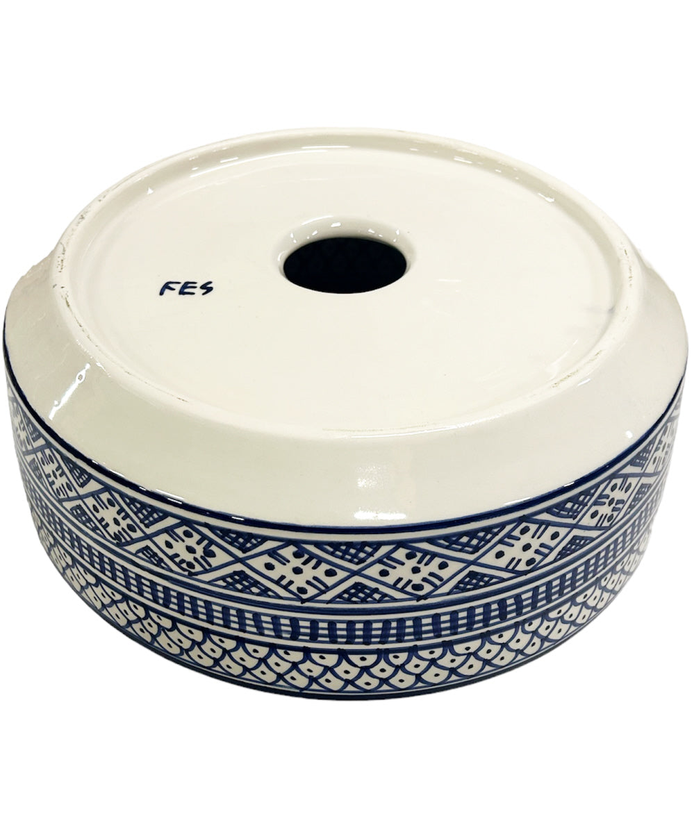 Moroccan ceramic washbasin 28 cm blue