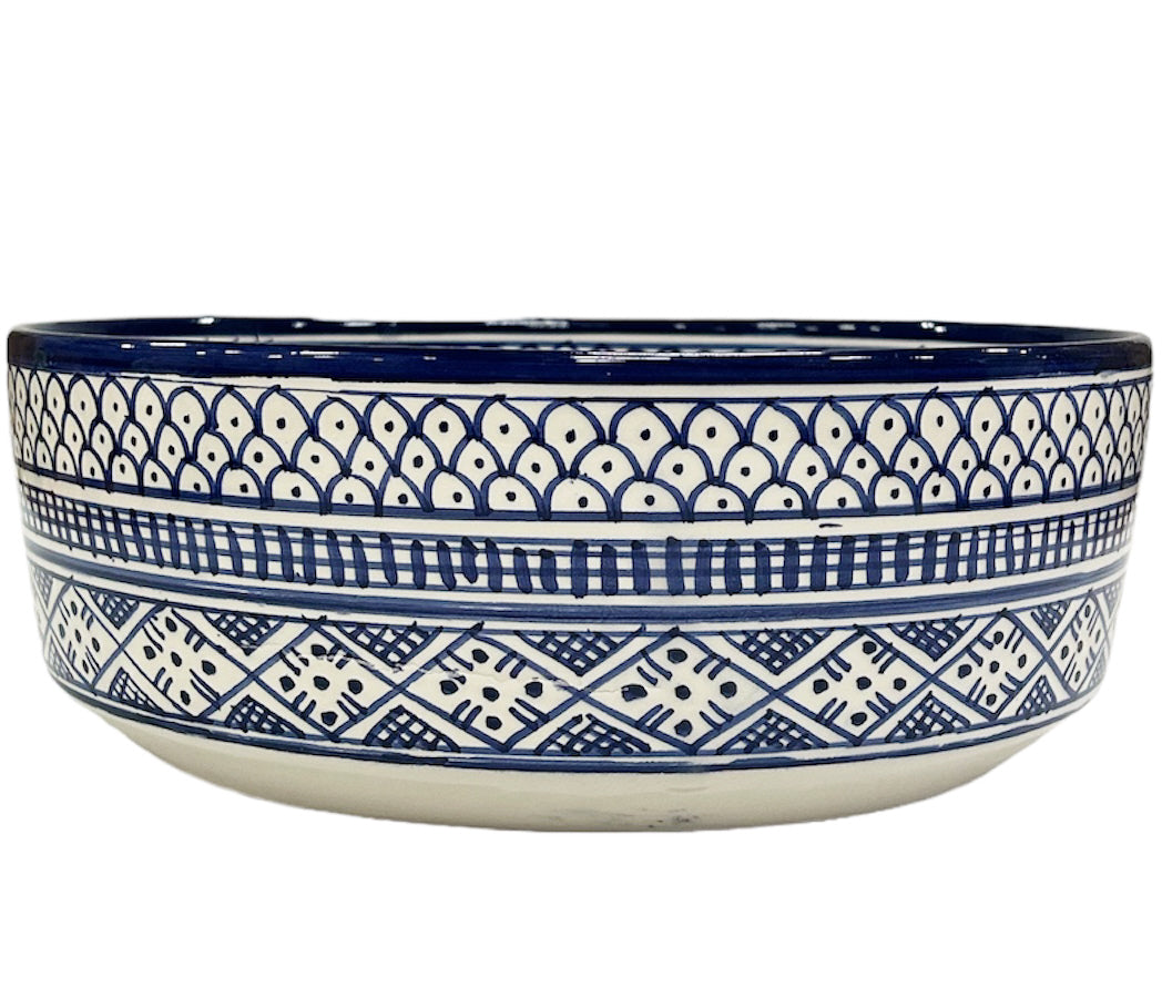 Moroccan ceramic washbasin 28 cm blue