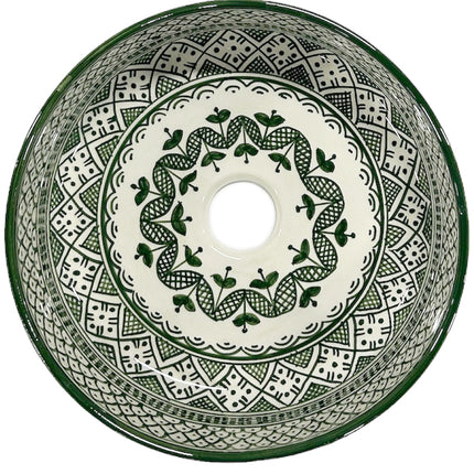 Marokkanisches Keramikwaschbecken 28 cm hellgrün