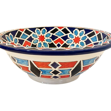 Einzigartige handgefertigte runde Waschtischschale - Marokkanisches Waschbecken