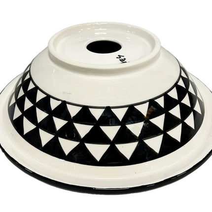 Marokkanisches Waschbecken FEZ – handbemalt schwarz-weiß