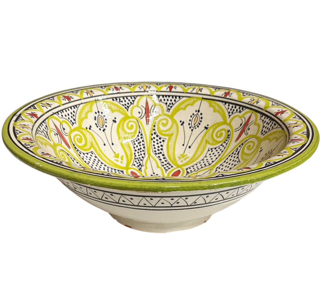 Vasque marocaine Asfi - colorée - lavabo (à poser) en faïence - Ø 40 cm