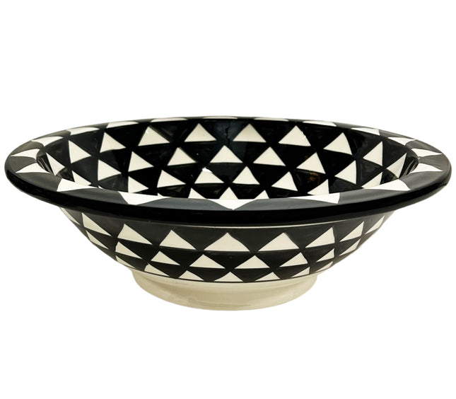 Marokkanisches Waschbecken FEZ – handbemalt schwarz-weiß