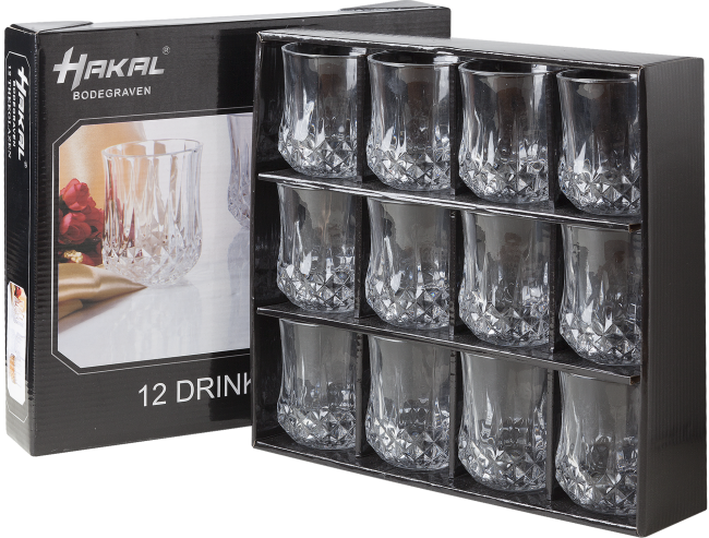 Tumbler glasses, 12 pieces