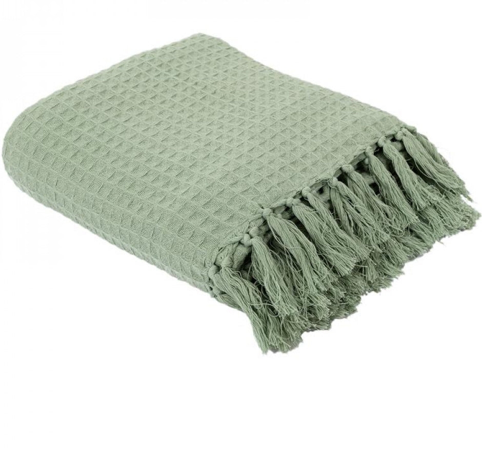 Textured sofa throw - Water green - 170 x 250cm