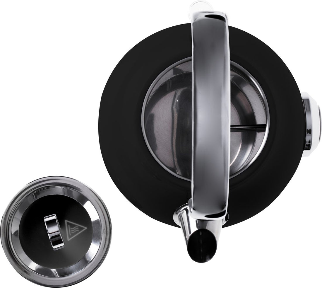 Bouilloire avec thermomètre - noire - 1,7 litre - métal