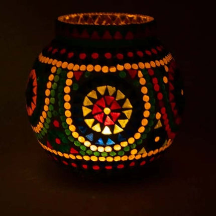 Mosaik Teelichthalter mehrfarbig 18 CM